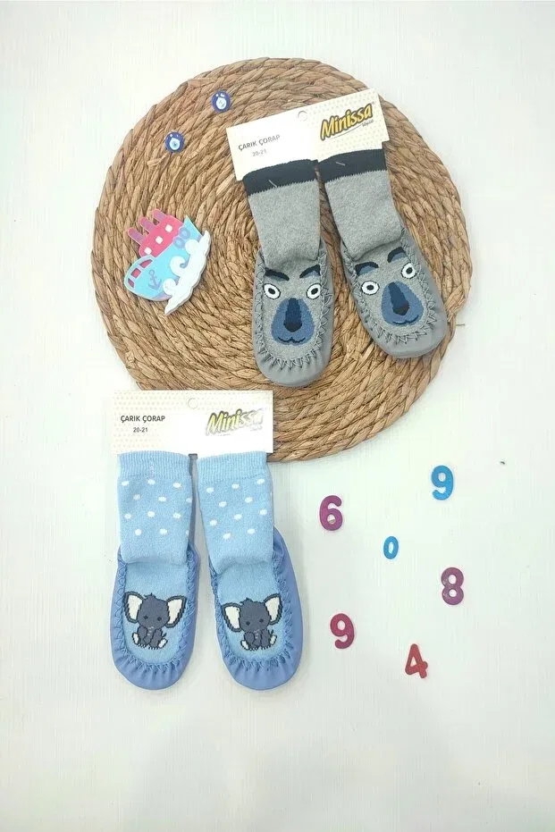 Детские носки-следки для новорожденных с нескользящей подошвой Dubi Baby, Multicolor