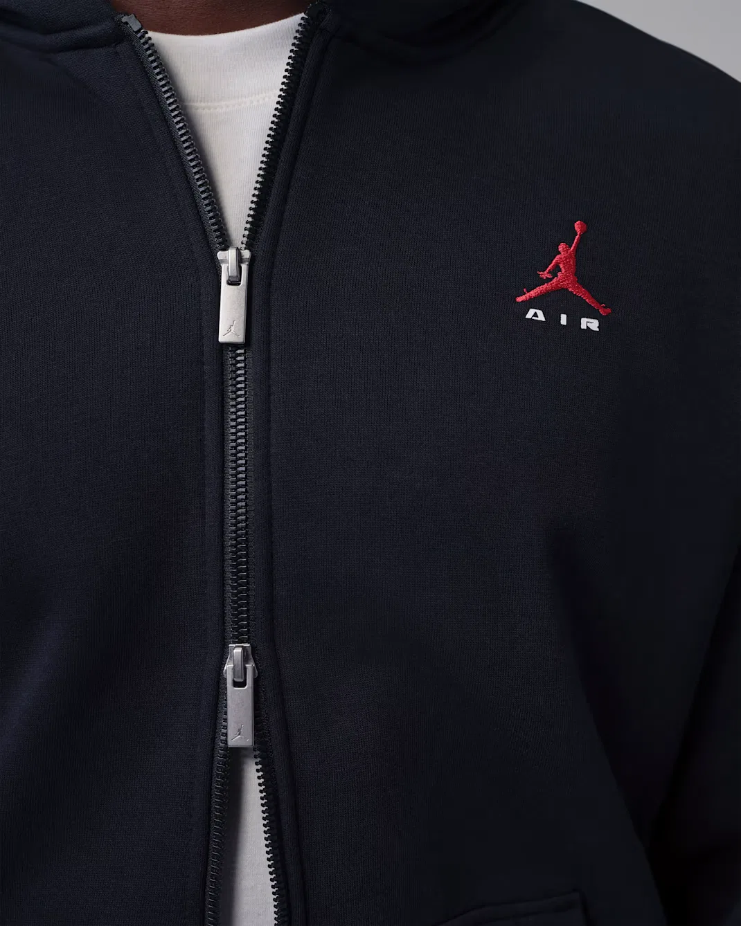 Мужская толстовка на молнии Jordan Brooklyn, Black/Black/University Red — фото 4
