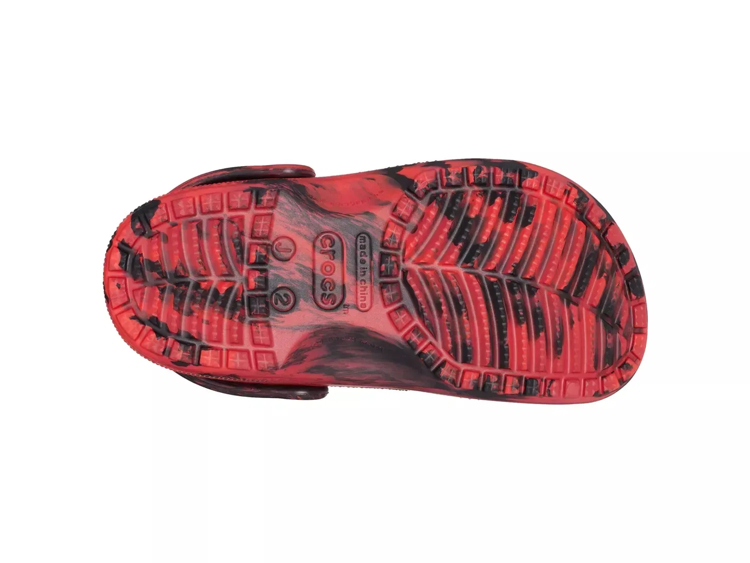 Клоги Classic Marbled, Crocs, Black/Pepper Red Marble — фото 4