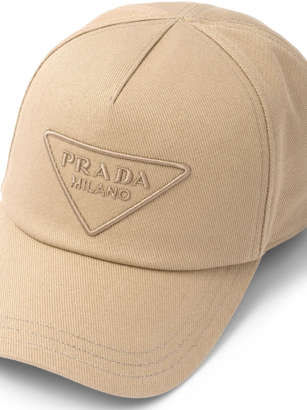 Джинсовая бейсболка с вышитым логотипом Prada, нейтральный — фото 2