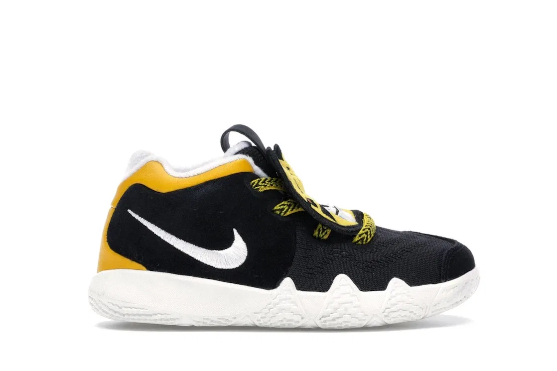 Детские кроссовки для мальчиков с принтом Nike Kyrie 4 Nike, Black/Summit White-Yellow Ochre