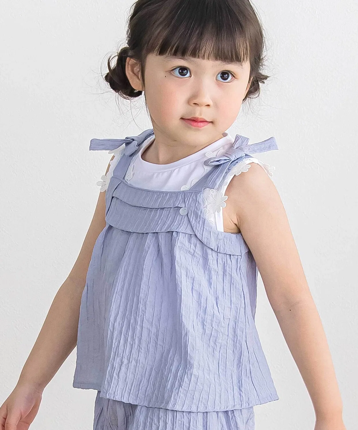 Детский комплект из туники и шорт из сатена с бантом BeBe Petits Pois Vert, Black — фото 4