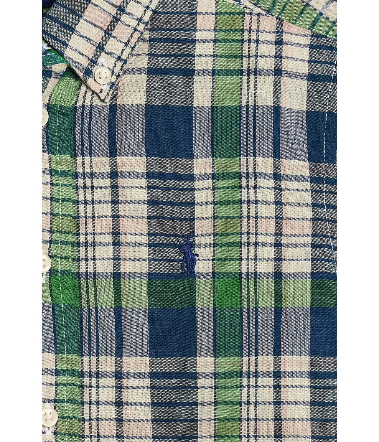 Хлопковая рубашка в клетку (для малышей/детей младшего возраста) Polo Ralph Lauren Kids, White Navy Multi — фото 3