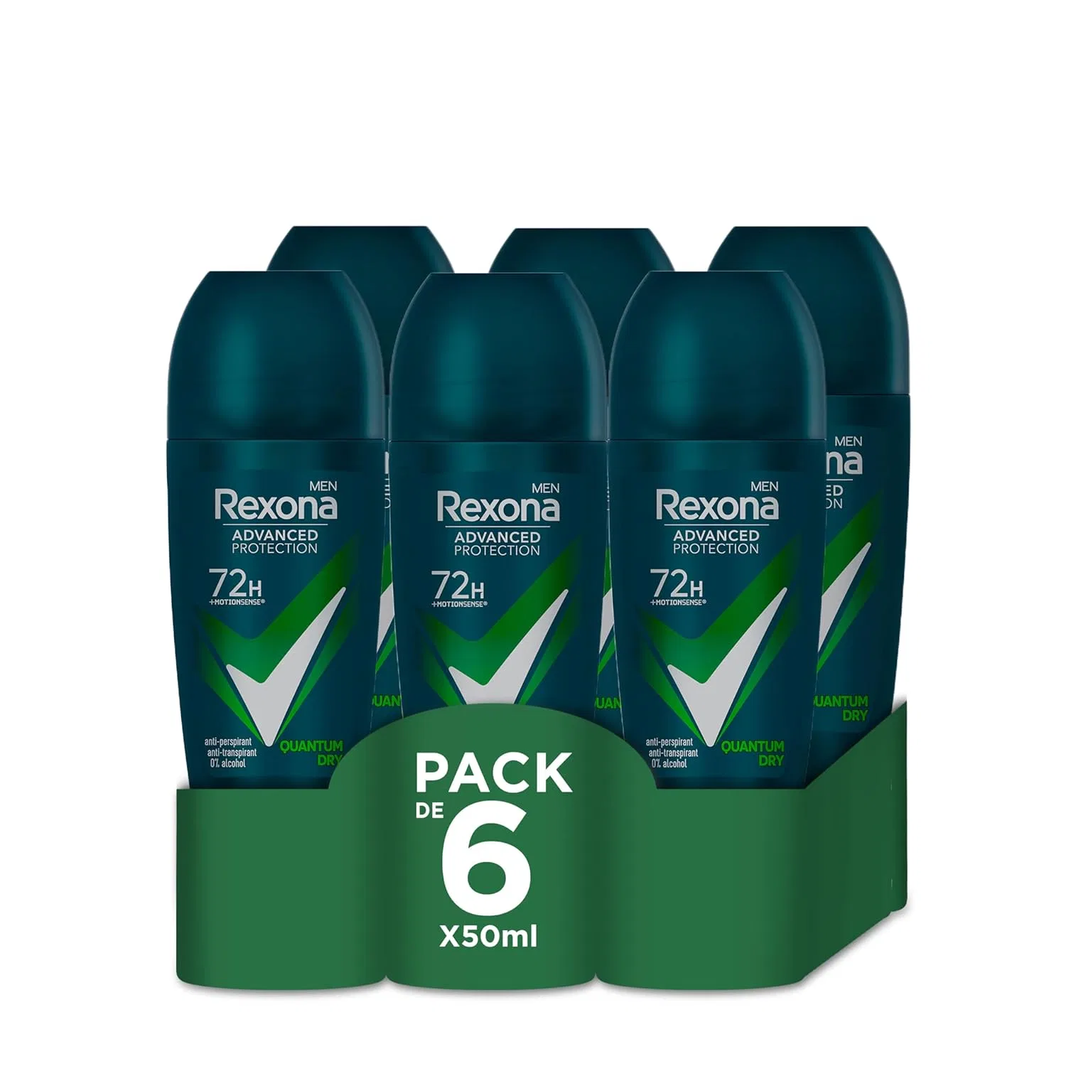 Антиперспирант-дезодорант Quantum Dry Rexona, набор 6 шт., 50 мл