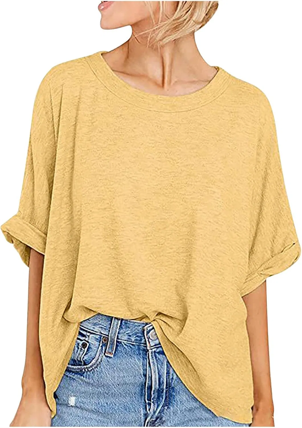 Женская футболка оверсайз с коротким рукавом, Yellow