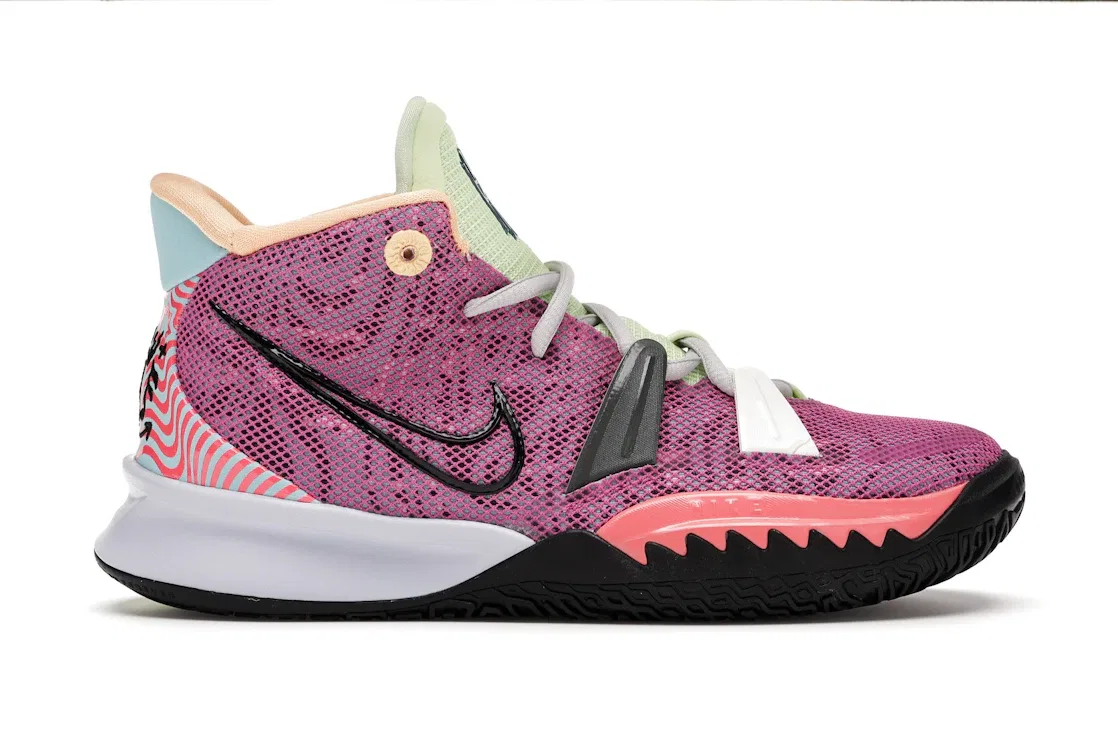 Детские кроссовки для баскетбола с принтом Nike Kyrie 7 Creator Nike, Active Fuchsia/Black-Ghost-Multi-Color