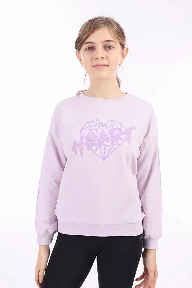 Детские свитшот для девочек с принтом Toontoy, Light Lilac