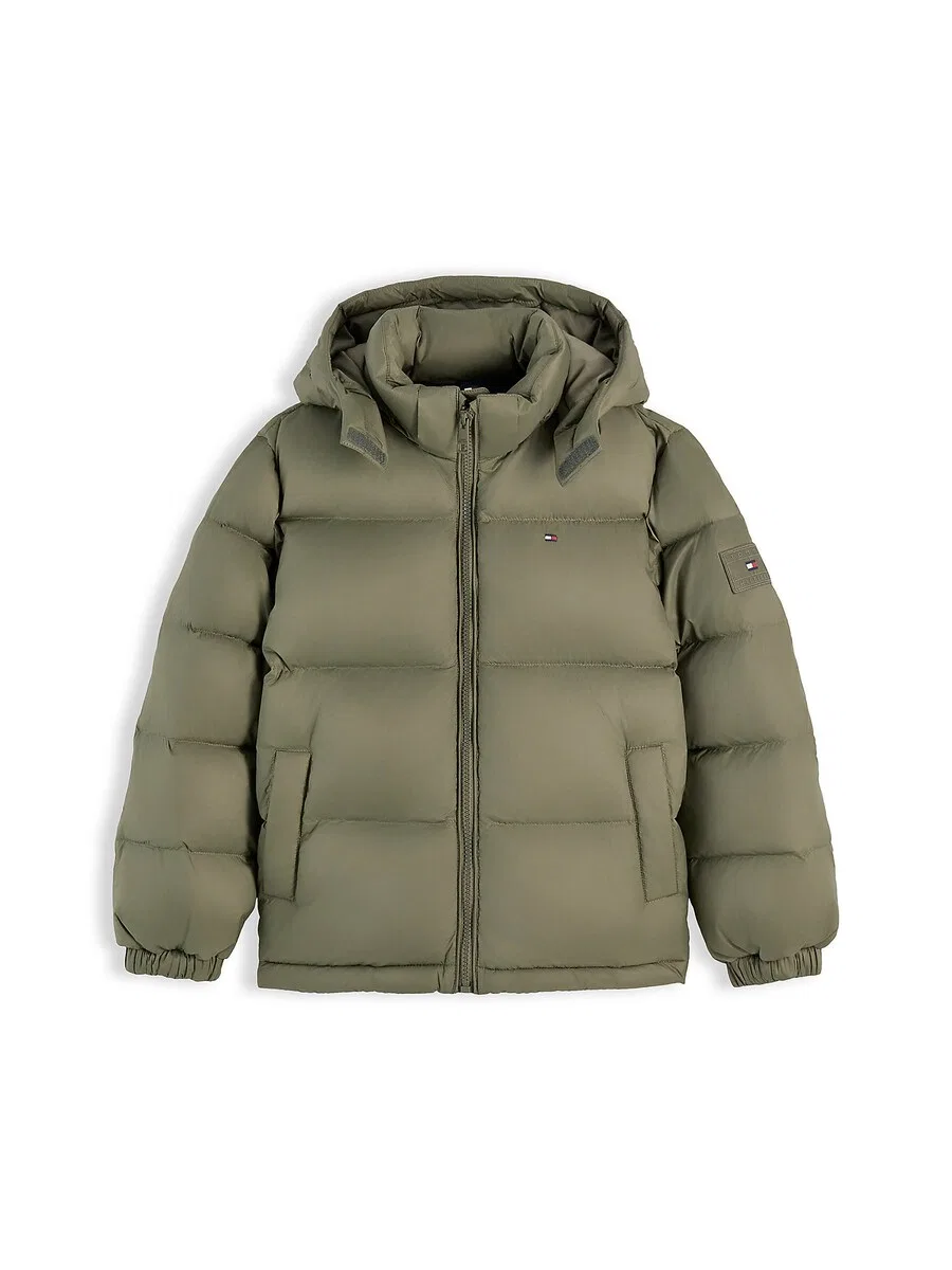 Зимняя куртка TOMMY HILFIGER 'Essential' оливкового цвета