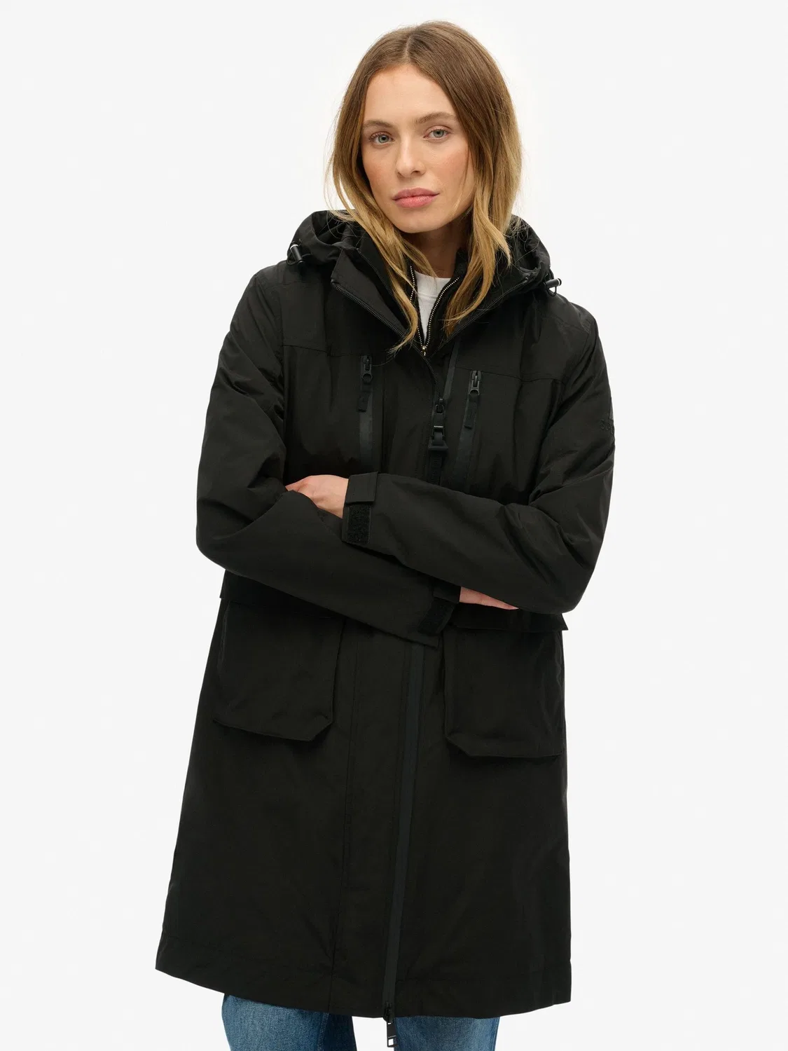 Парка удлиненная Shell Superdry, черный