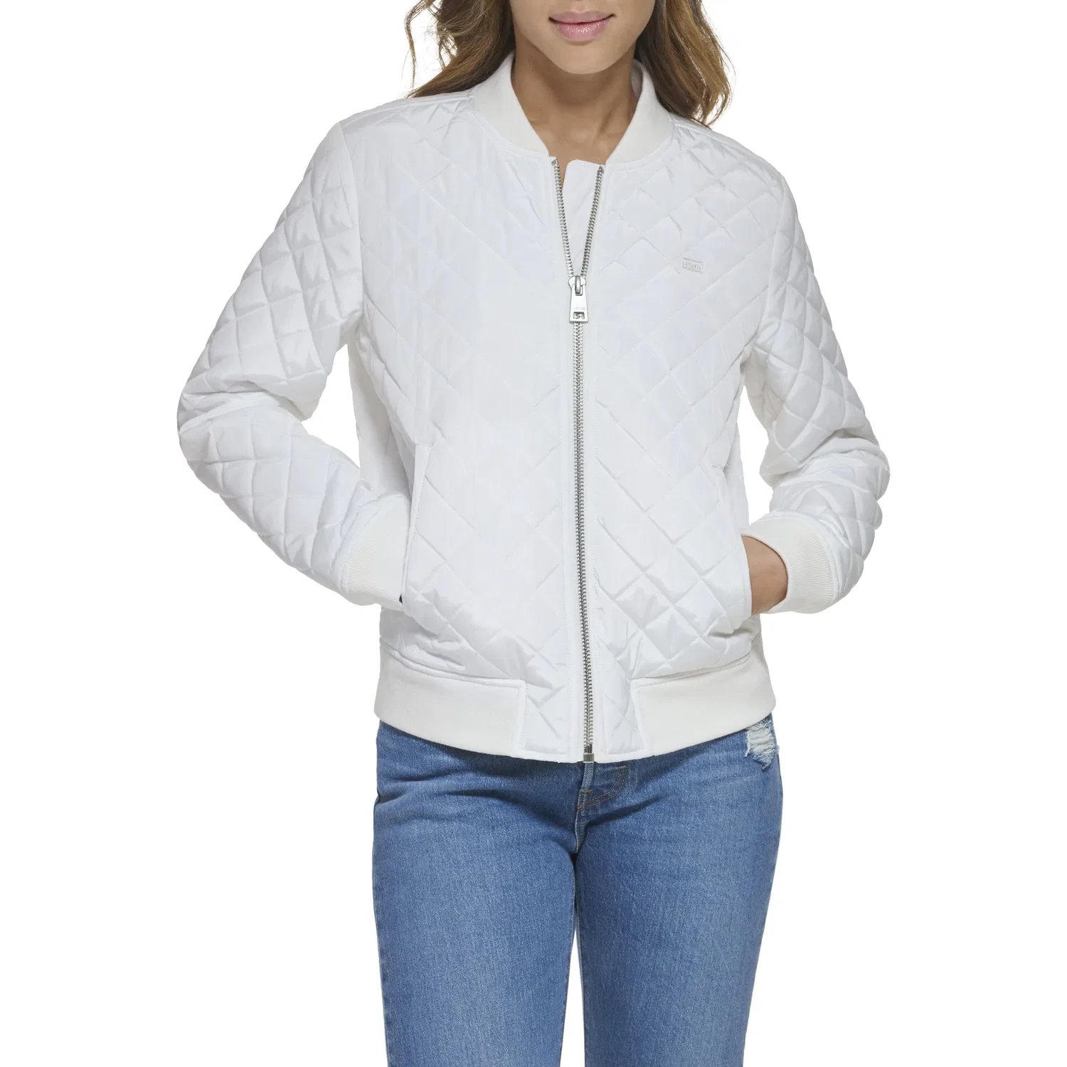 Женская куртка-бомбер стеганая Diamond Levi's, White