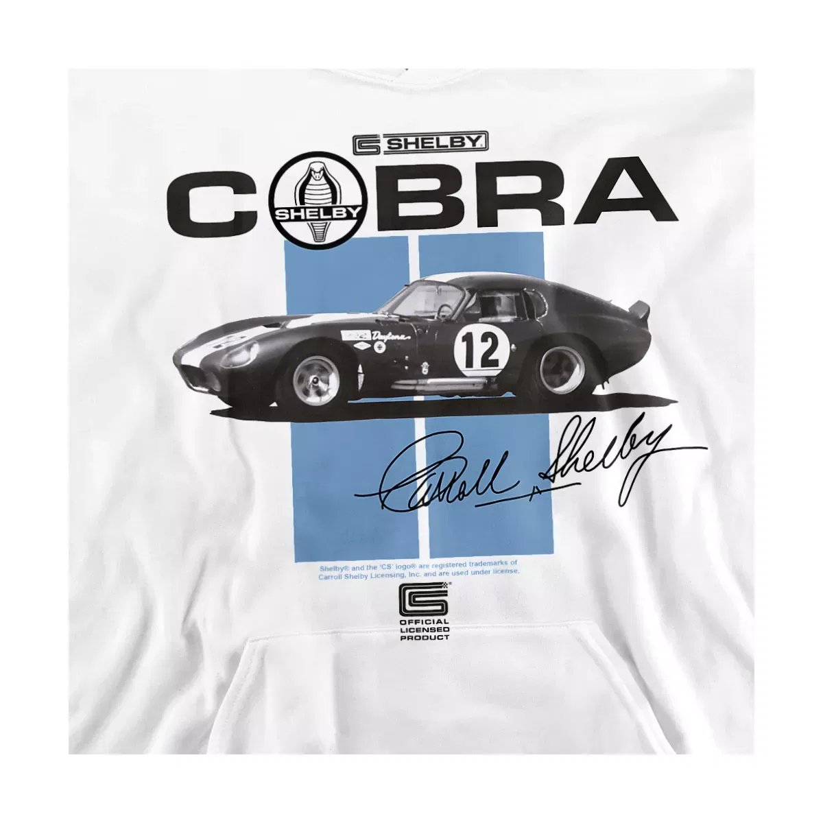 Детское худи с принтом Shelby Cobra Racing Stripes Shelby, White — фото 2