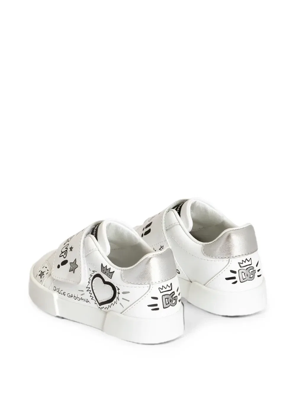 Легкие кроссовки Portofino из телячьей кожи Dolce & Gabbana Kids, белый — фото 3