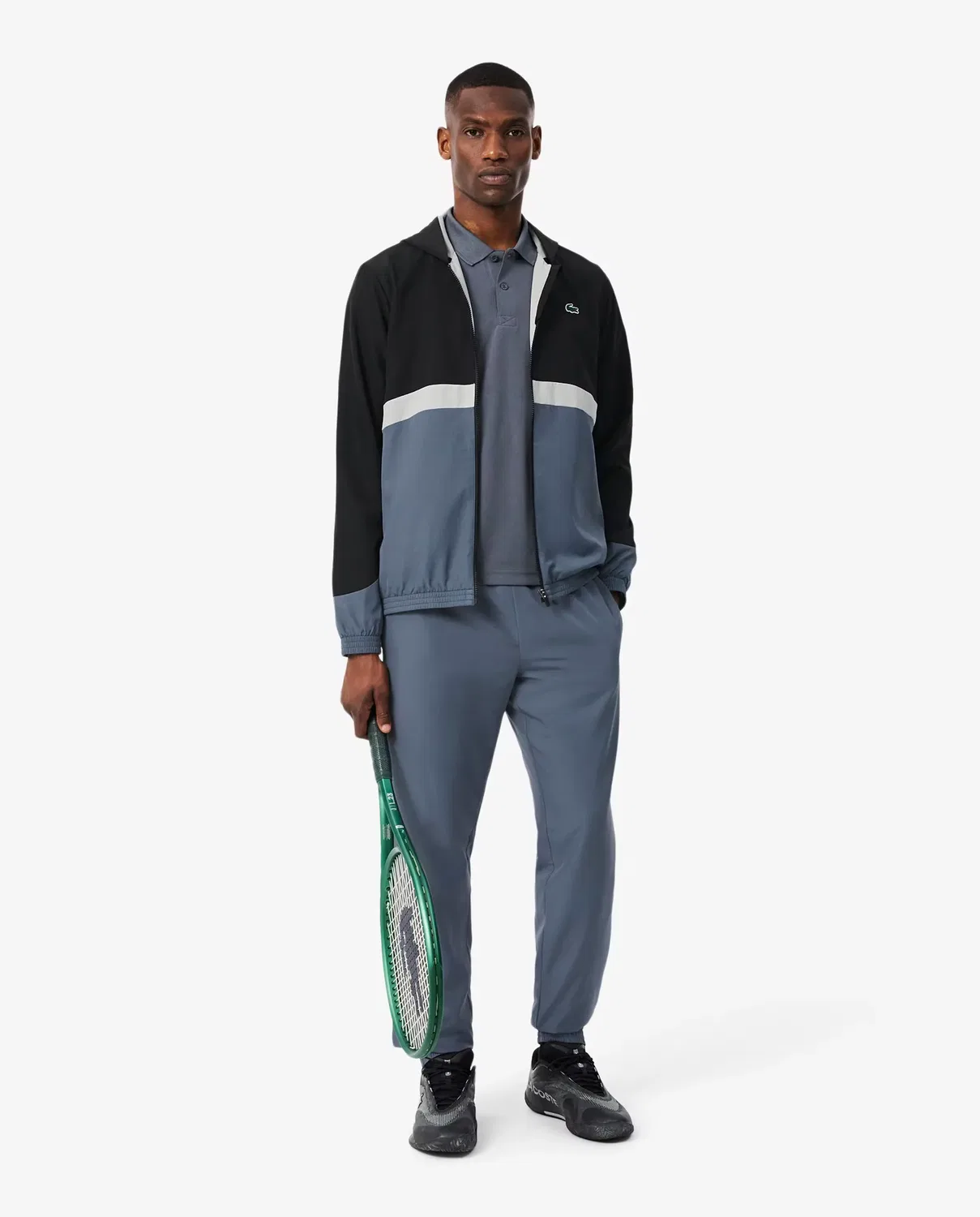 Мужской спортивный костюм с блочным принтом Lacoste, Negro — фото 4