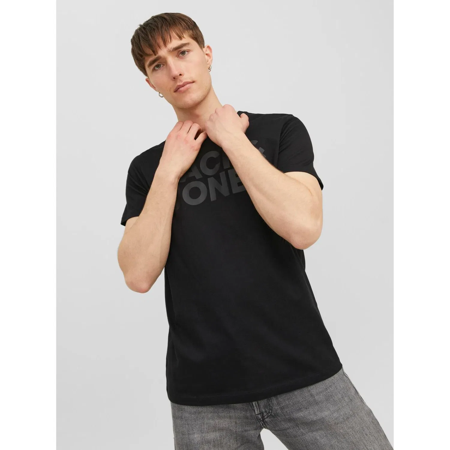Детская хлопковая джерси футболка с принтом Jack & Jones, Black — фото 2