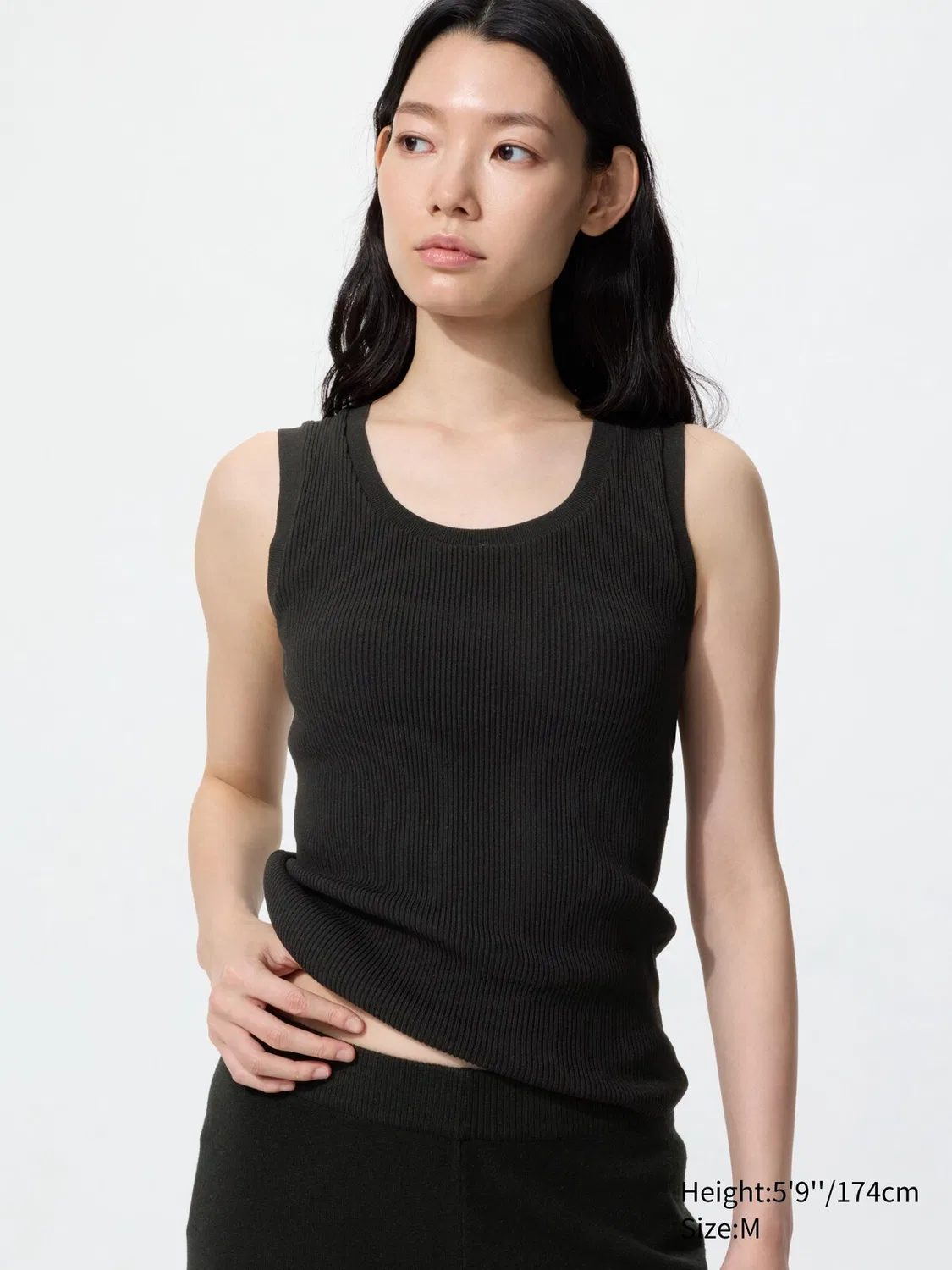Бюстгальтер Uniqlo, тканый, без рукавов для ежедневного ношения, черный