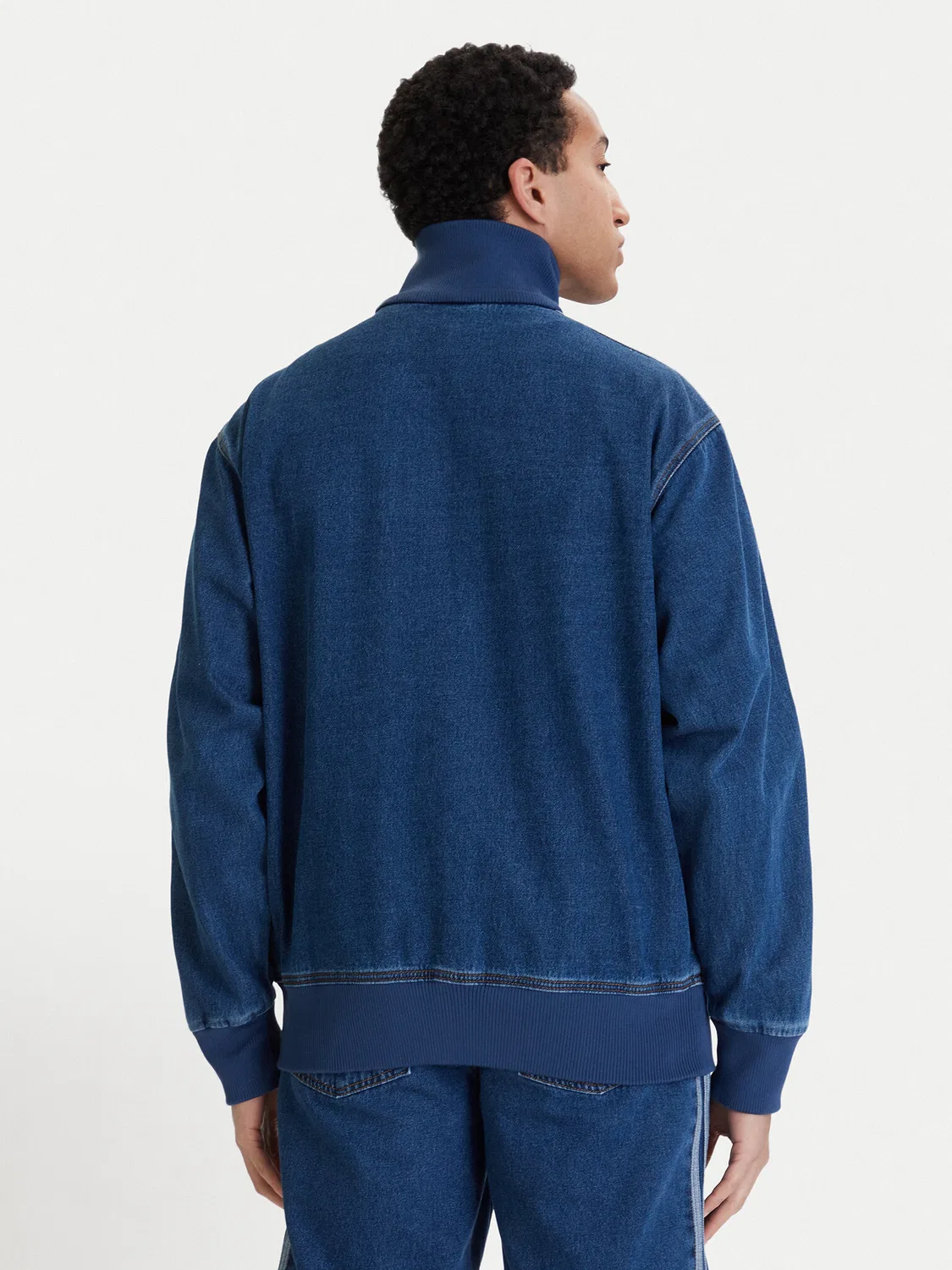 Мужской свитшот свободного кроя adicolor Denim Firebird Adidas, синий — фото 3
