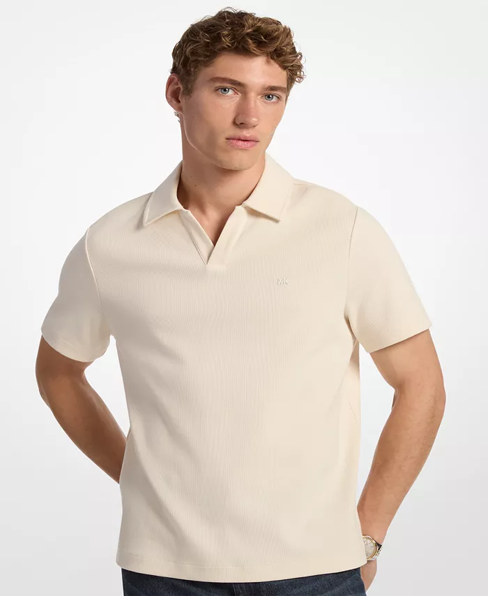 

Мужская футболка с плотной резинкой и воротником Johnny Collar Michael Kors, загар/бежевый