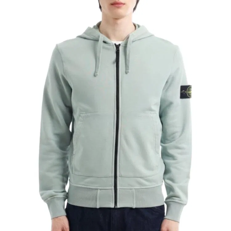 Мужской свитшот с капюшоном Light Mint Gray STONE ISLAND