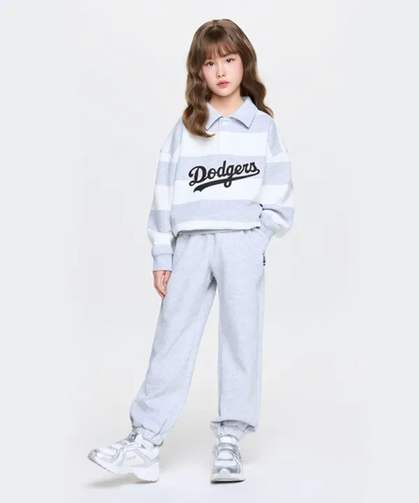 Спортивный костюм с поло и полосами, SPORTIVE VARSITY Mlb Kids, светло-серый меланж