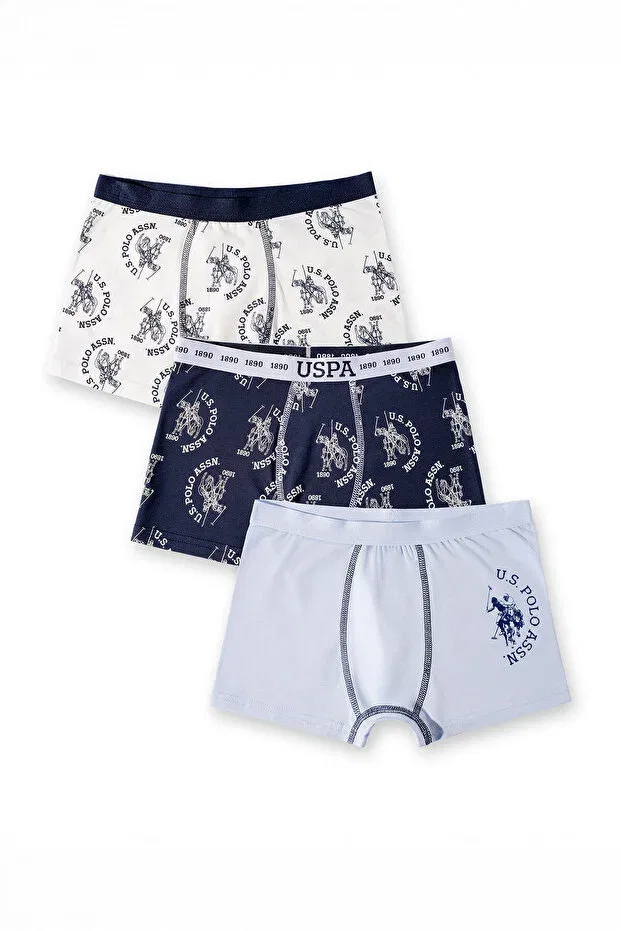 Детские боксеры для мальчиков хлопковые набор 3 шт U.S. Polo Assn., Colored