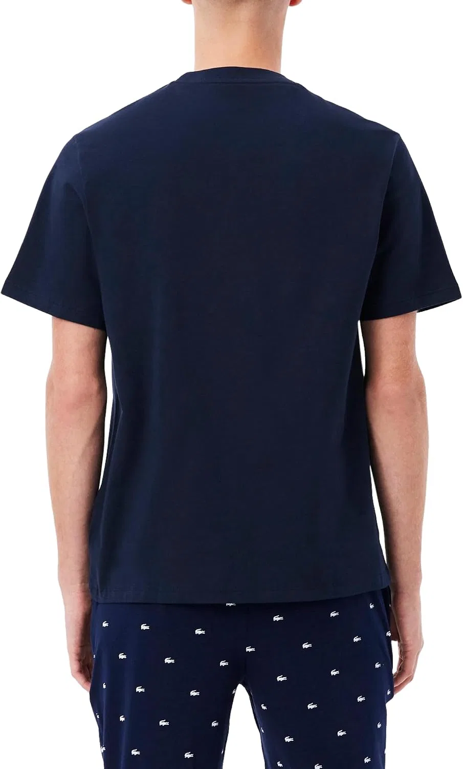 Мужская футболка свободного кроя с крокодилом Lacoste, Navy Blue/White — фото 3