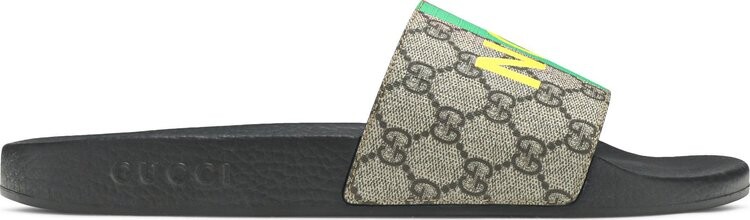 Сандалии Gucci GG Supreme Slide Fake/Not, коричневый — фото 2