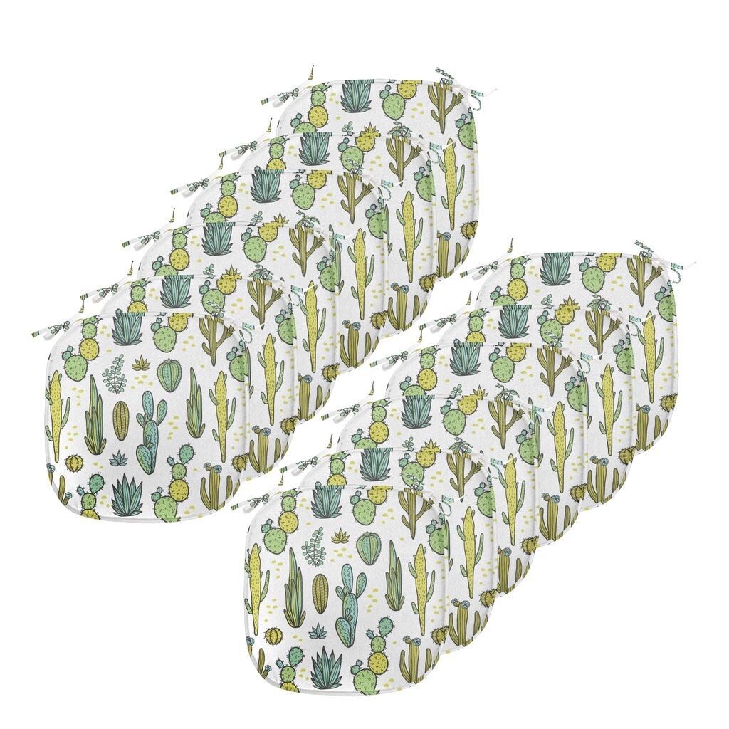 

ABAKUHAUS Подушки кактус для стульев в столовой, мотив тропической листвы, декоративная водонепроницаемая подушка с ремнями для кухонных сидений, 40 см x 40 см — упаковка из 12 шт., зеленый Reseda Green