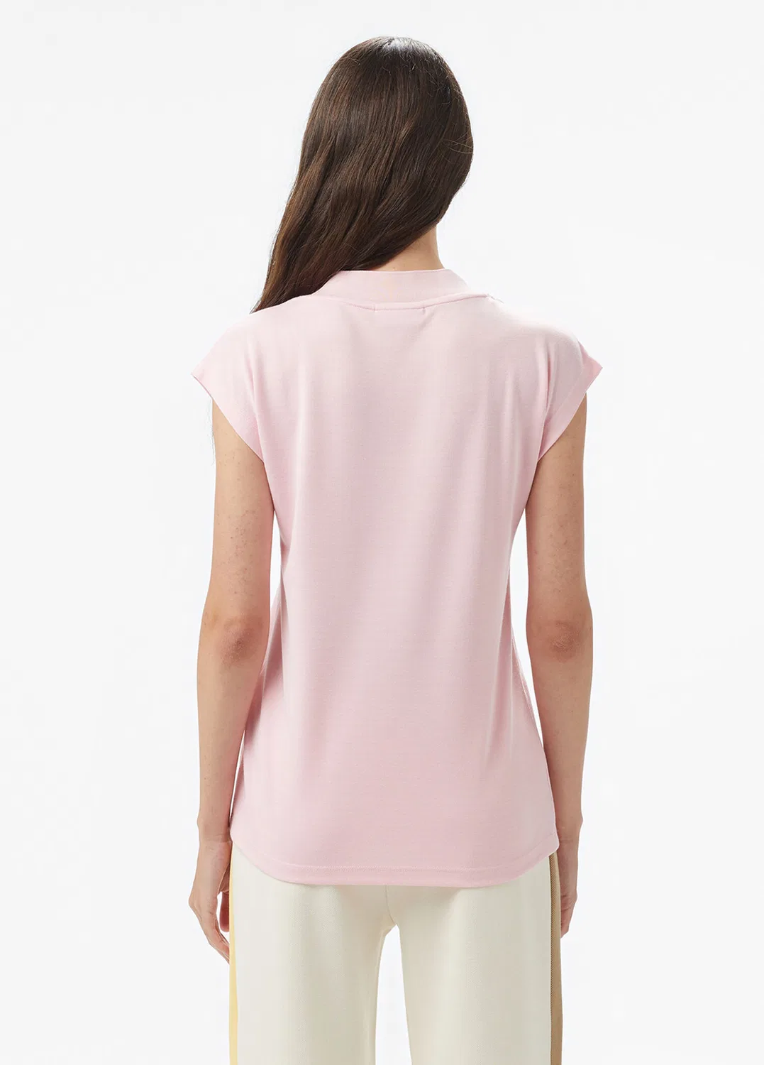 Футболка Lacoste Slim Fit с V-образным вырезом, приталенная, розовый — фото 2