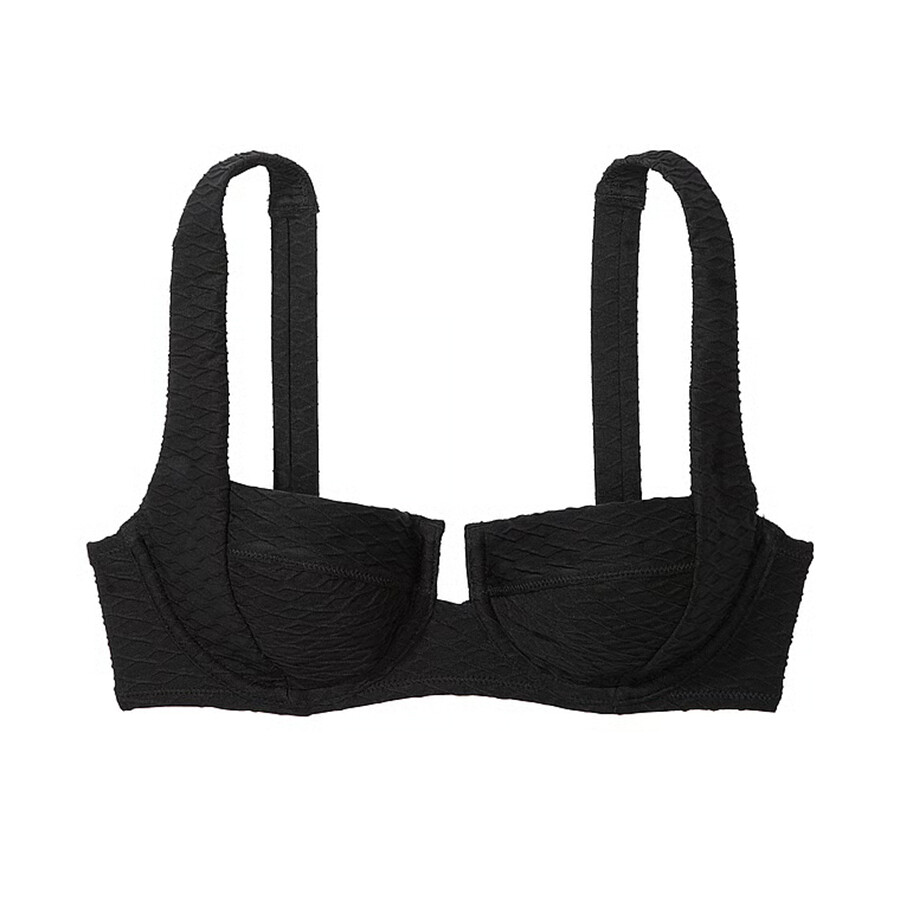 

Топ бикини Victoria's Secret Swim Mix & Match Full-Coverage Fishnet, черный