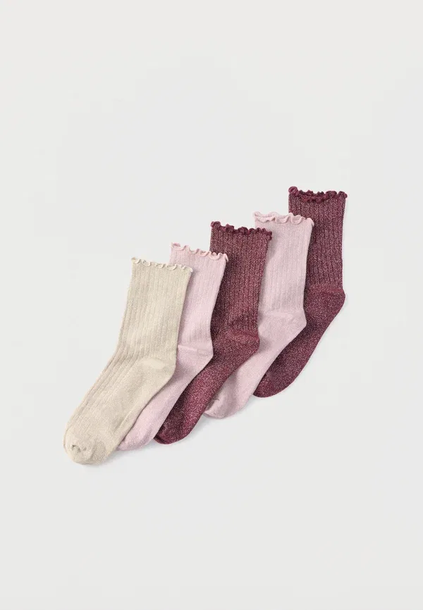 Носки 5 пар, вязаные, Nkfrosie Name It, Keepsake Lilac/Burgundy/Cement, сиреневый/бордовый/мятный