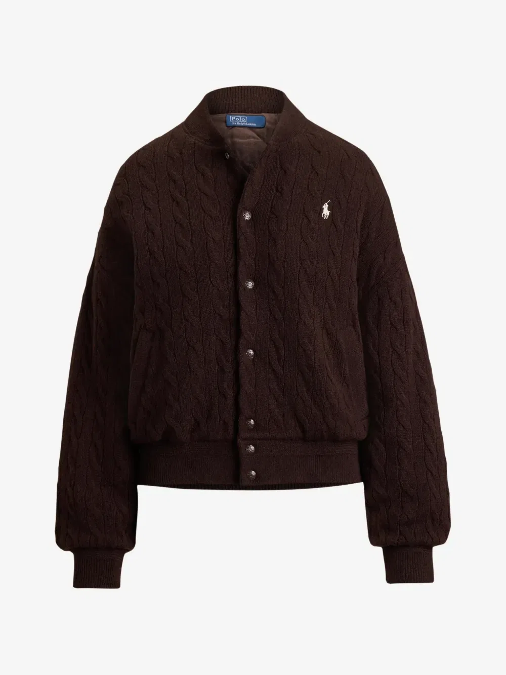 Бомбер фактурной вязки Polo Ralph Lauren, коричневый