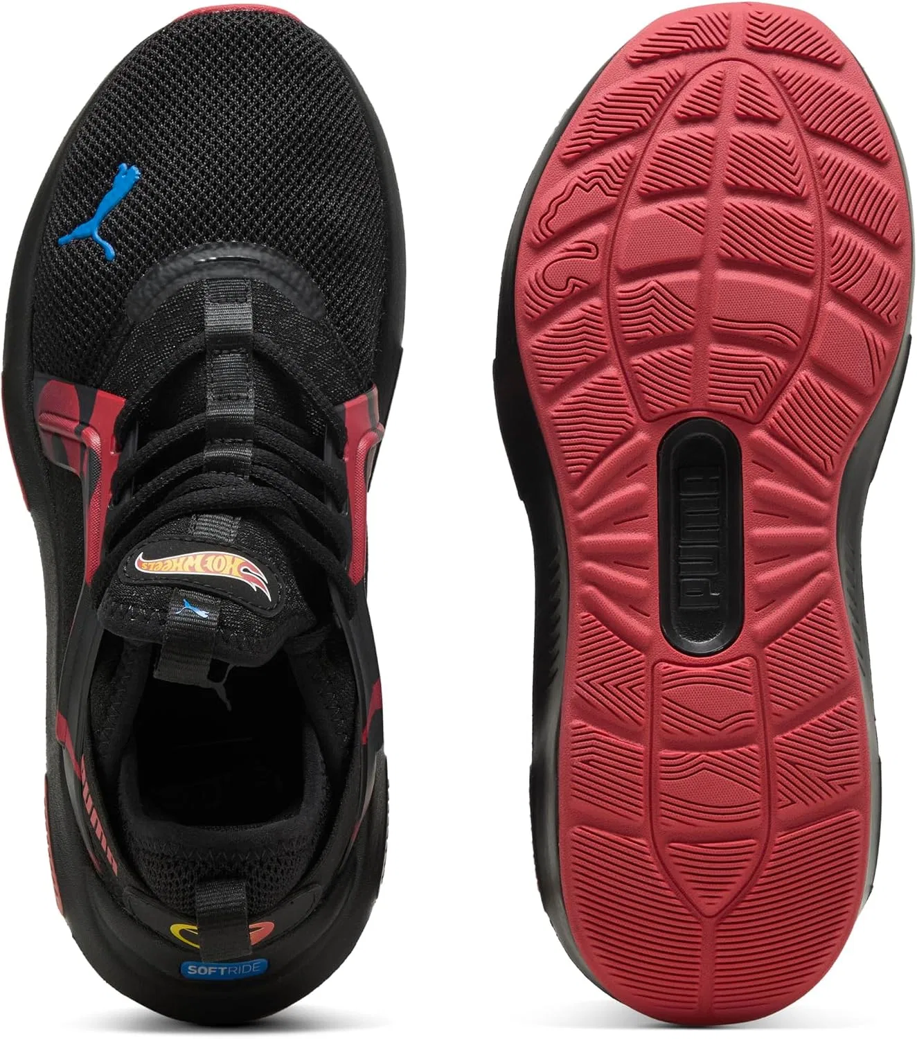 Детские кроссовки для мальчиков Softride Enzo PUMA, Puma Black-Red Fire — фото 4