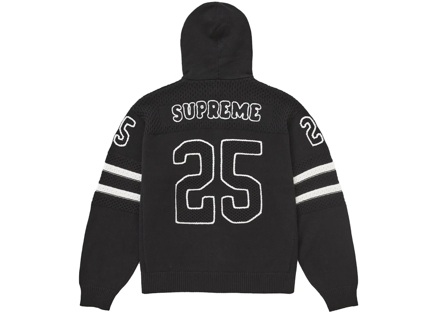 Мужской свитер с капюшоном Supreme Sport Zip Up Hooded Sweater (FW25), Black — фото 2