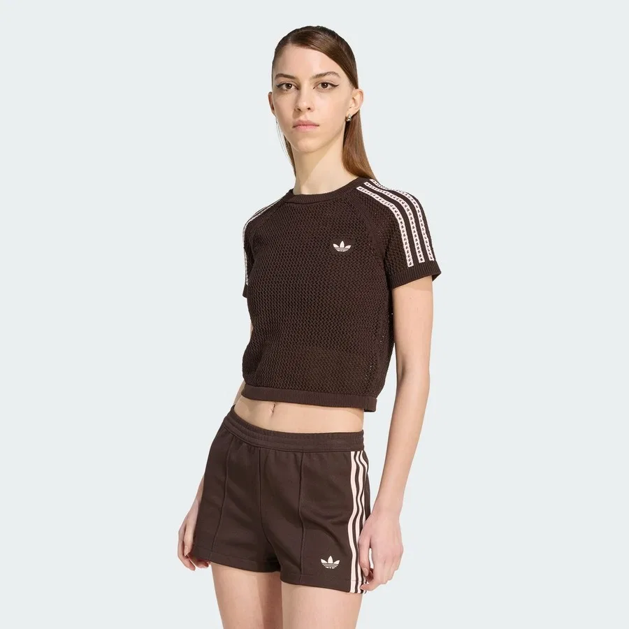 Футболка с длинным рукавом Knitted Crochet Cali Tee adidas, Aurora