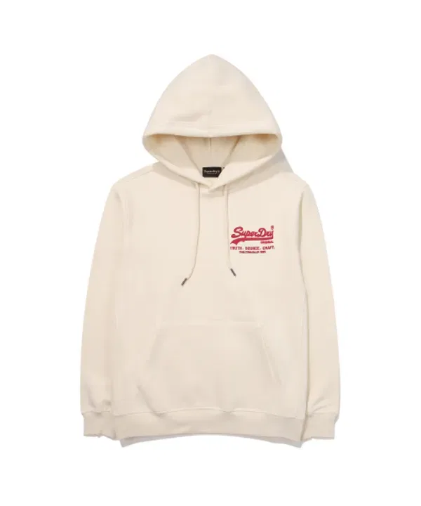 Худи с логотипом, винтаж, Superdry, айвори