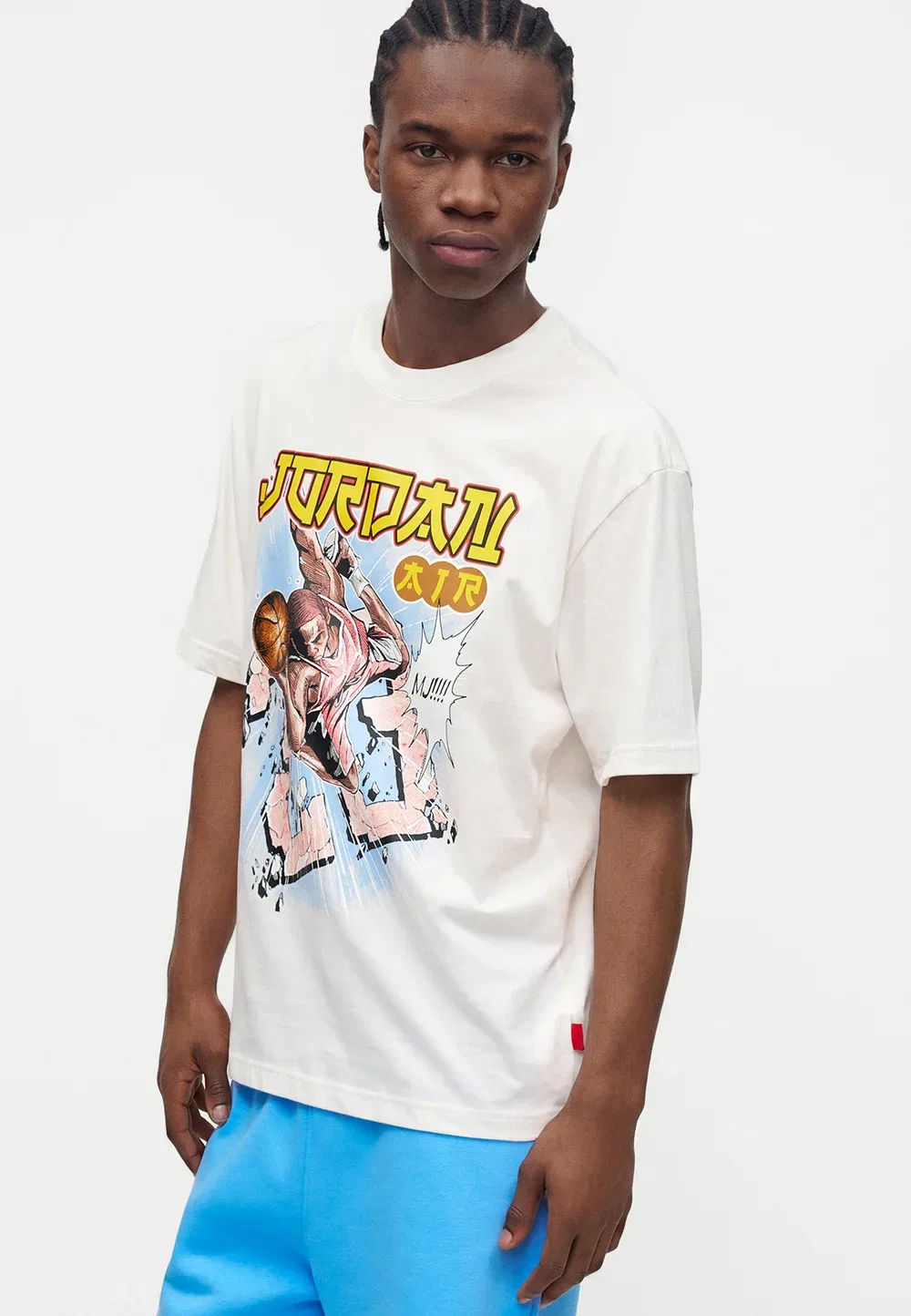 M j brk s anime 85 ss crew - print t-shirt Jordan, Sail — фото 4