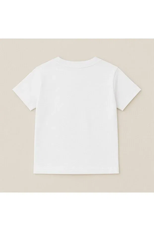 Детская футболка с принтом Pikachu Printed Premium Crew Neck 100% Cotton Short Sleeve Kids Tshirt T-Show, White — фото 2