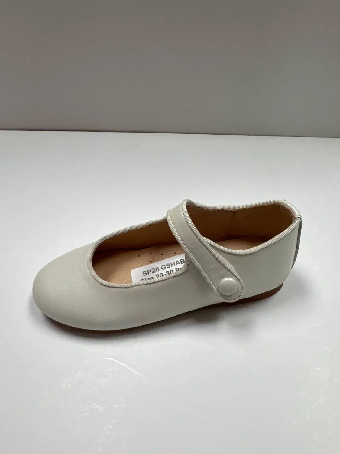 Детские туфли Мэри Джейн из перламутровой кожи на липучке Aurora 1936, Beige Pearlized