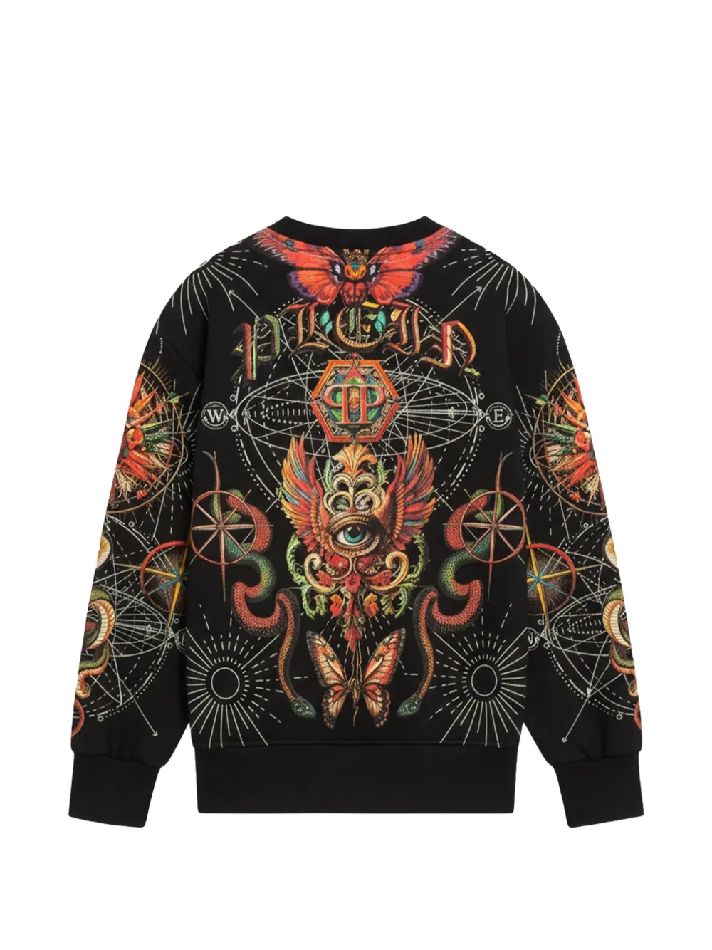 Свитшот с принтом в виде черепа Philipp Plein Junior, черный — фото 2