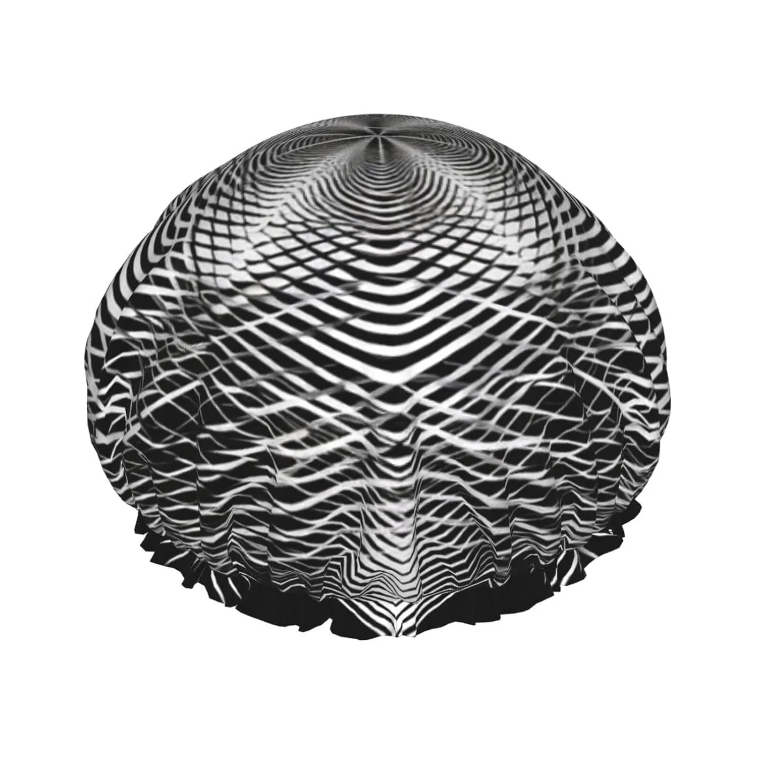 Двухслойная водонепроницаемая шапочка для душа SDTYKHJ, 26.92 см, Schwarz-weiße geometrische Form