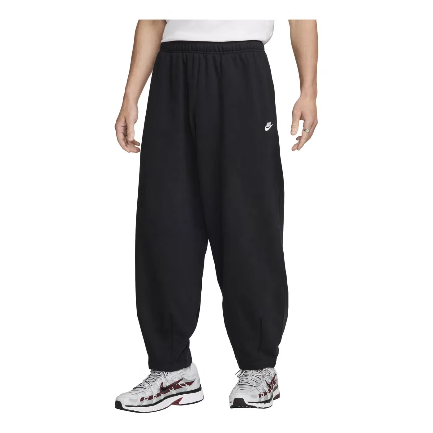 Штаны оверсайз из футера с начесом Club Fleece Nike, черный