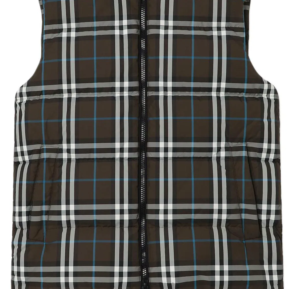Мужская пуховая жилетка с воротником-стойкой Burberry, Brown — фото 4