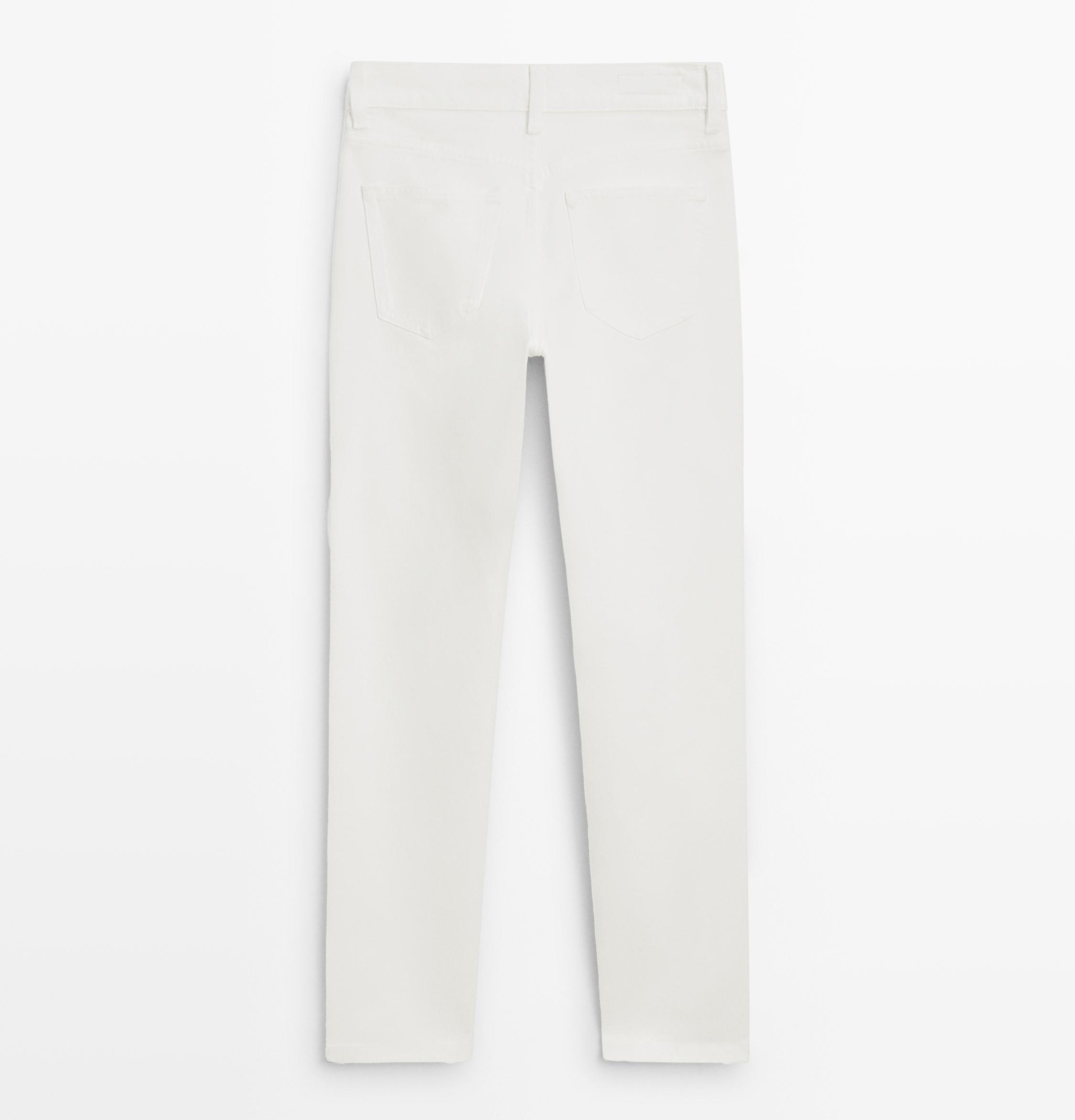 Джинсы Massimo Dutti Mid-rise cropped slim fit, белый — фото 2