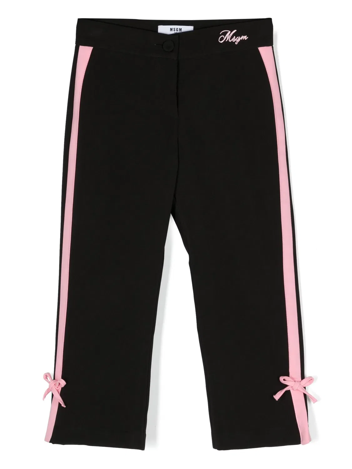 Прямые брюки с лампасами MSGM, черный