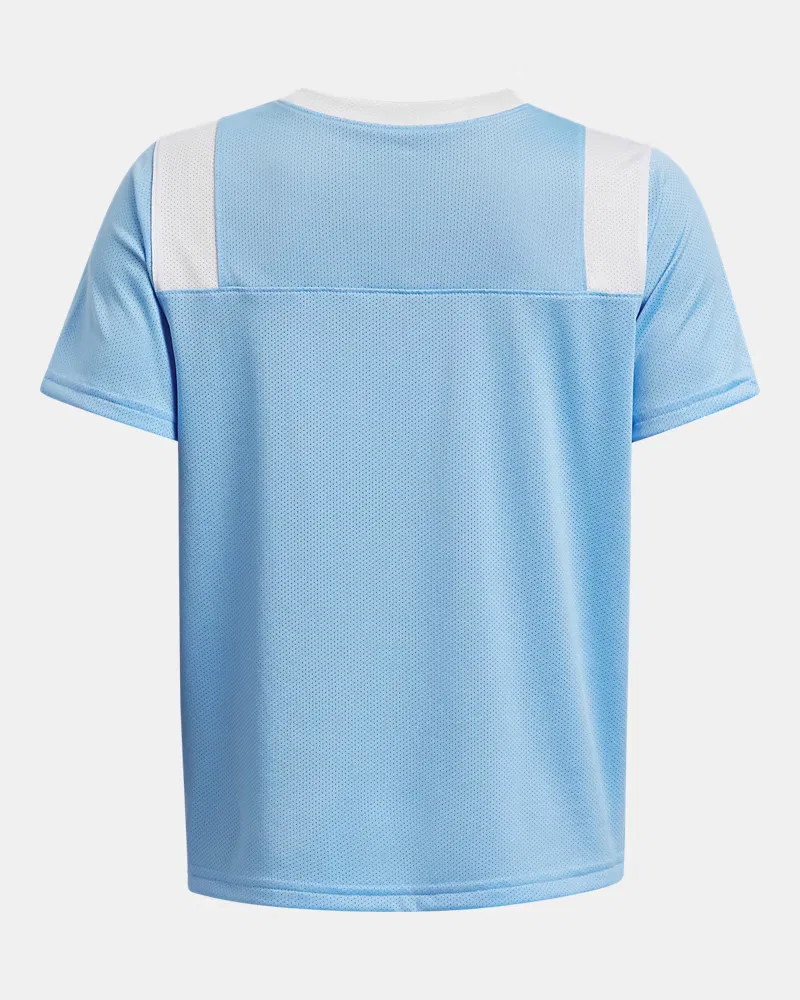 Детская спортивная футболка из дышащей сетки UA Big Win Flag UnderArmour, Carolina Blue/White — фото 3