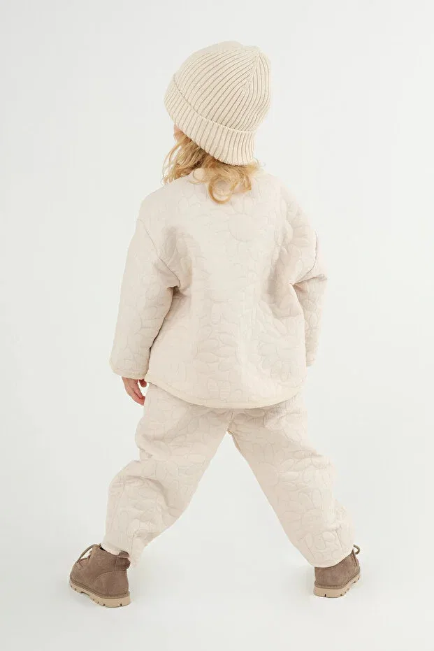 Объемная ребристая куртка бежевого цвета Mioma Kids — фото 3