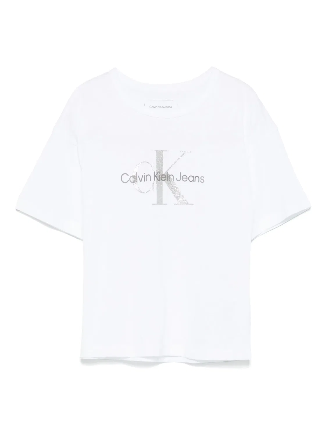 Футболка с логотипом из резинок Calvin Klein, белый