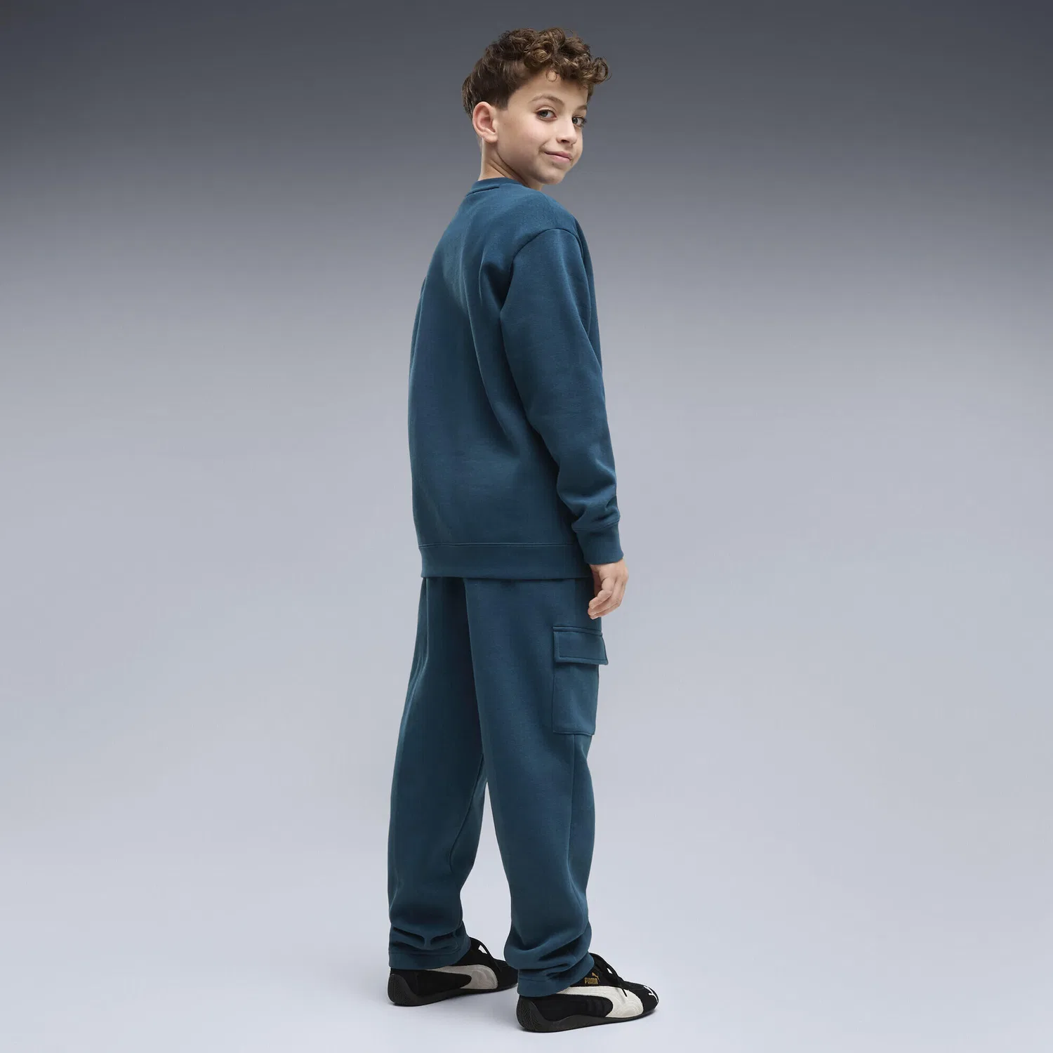 Детский спортивный костюм из флиса Essentials Elevated Relaxed Puma, Petrolblau — фото 3
