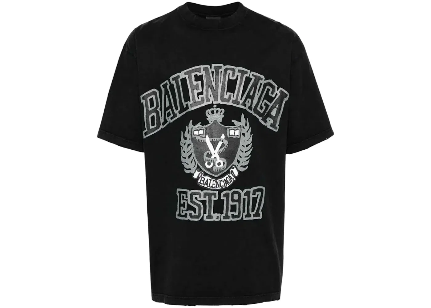Мужская футболка с принтом Balenciaga DIY College, Black White