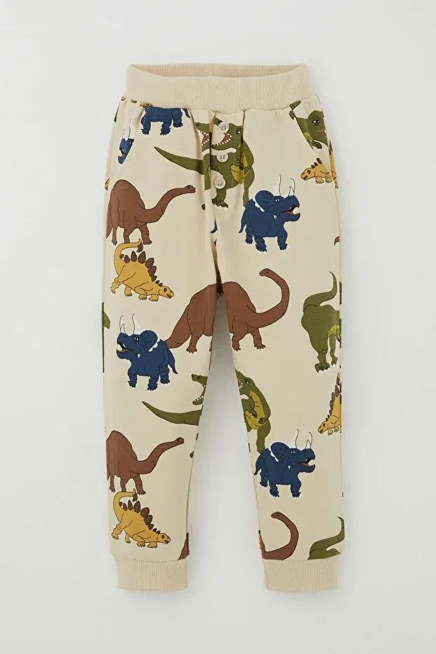 Детский спортивный комплект для мальчиков с принтом Roaring Dinosaurs Pattern Breeze, Nude Color — фото 4